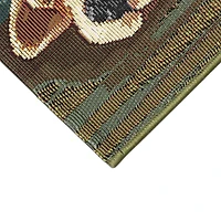 Sleepy Pup in Santa Hat Doormat, 28x47