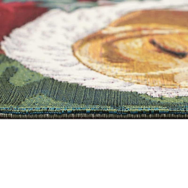 Sleepy Pup in Santa Hat Doormat, 28x47