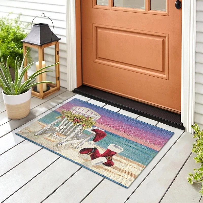 Beach Holiday Christmas Doormat