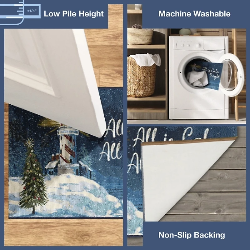 All is Bright Lighthouse Doormat