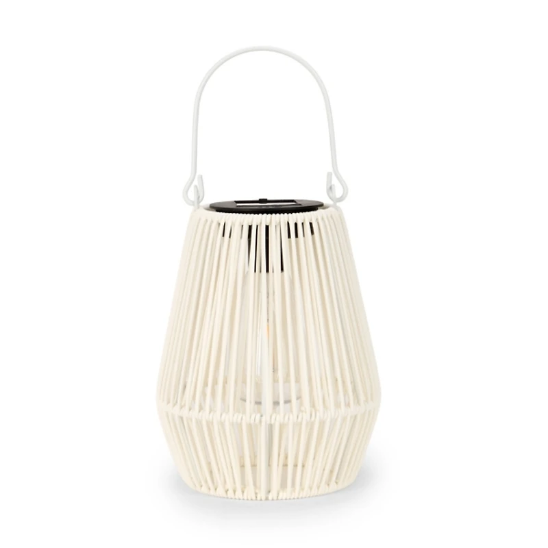 Faux Rattan Hanging Solar Lantern