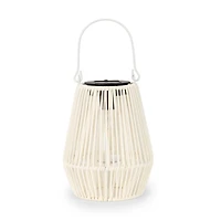 Faux Rattan Hanging Solar Lantern