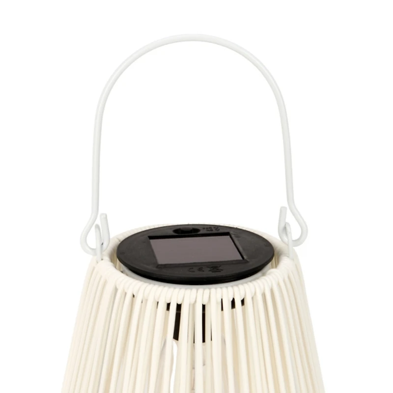 Faux Rattan Hanging Solar Lantern