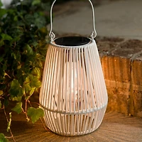 Faux Rattan Hanging Solar Lantern
