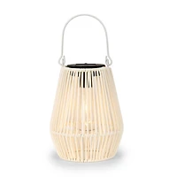 Faux Rattan Hanging Solar Lantern