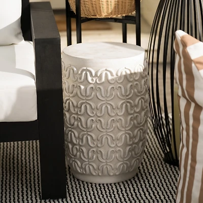 Ivory Resin Outdoor Stool