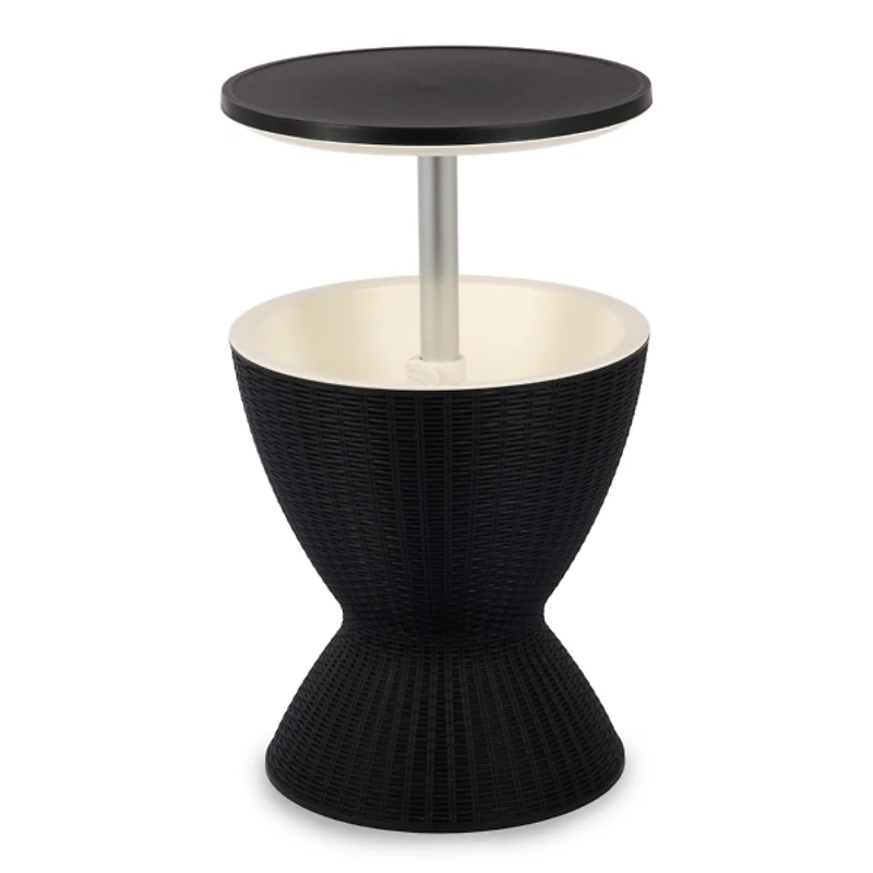 Black Woven Outdoor Cooler Table