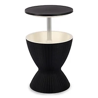 Black Woven Outdoor Cooler Table