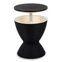 Black Woven Outdoor Cooler Table