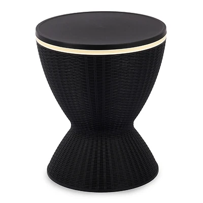 Black Woven Outdoor Cooler Table