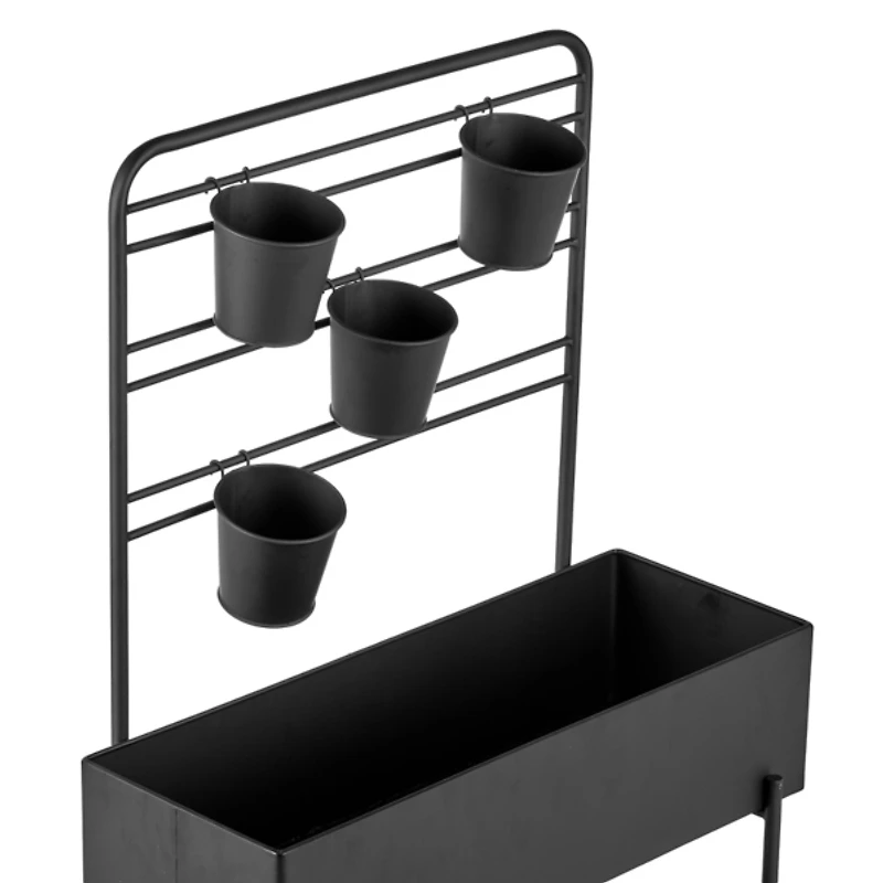 Black Metal Outdoor Planter Station