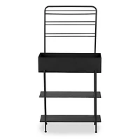 Black Metal Outdoor Planter Station