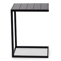 Black Slatted Outdoor C-Table