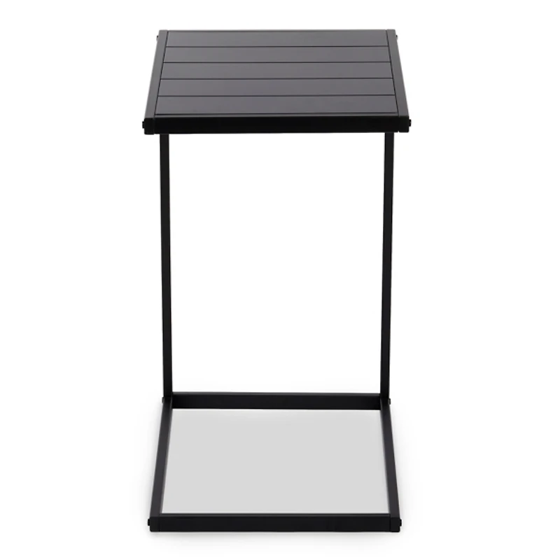 Black Slatted Outdoor C-Table