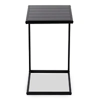 Black Slatted Outdoor C-Table