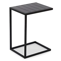 Black Slatted Outdoor C-Table