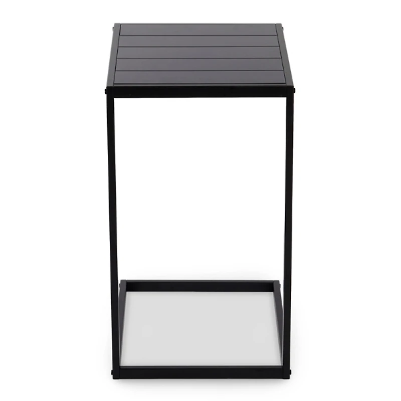 Black Slatted Outdoor C-Table
