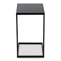 Black Slatted Outdoor C-Table