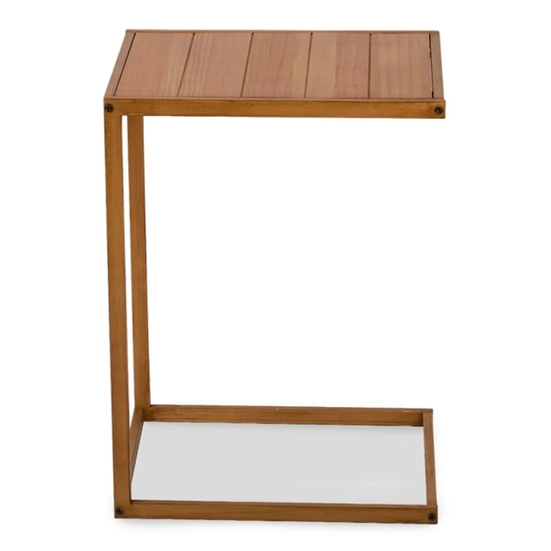 Natural Slatted Outdoor C-Table