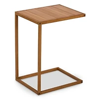 Natural Slatted Outdoor C-Table