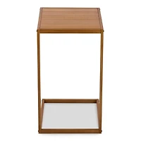 Natural Slatted Outdoor C-Table