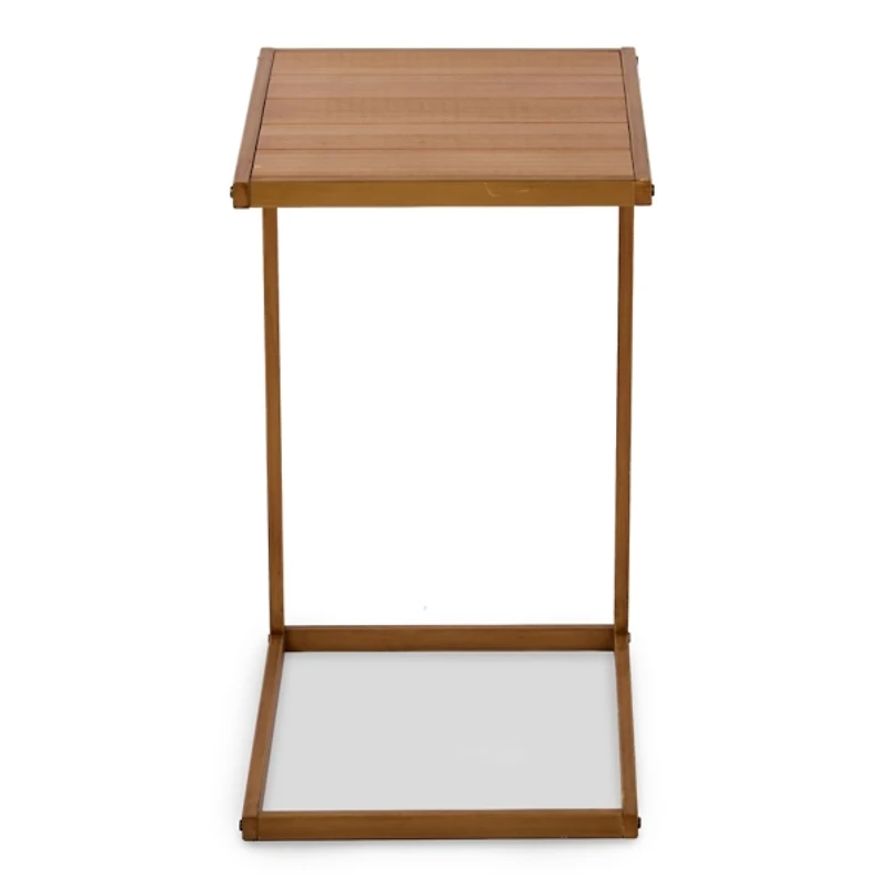 Natural Slatted Outdoor C-Table