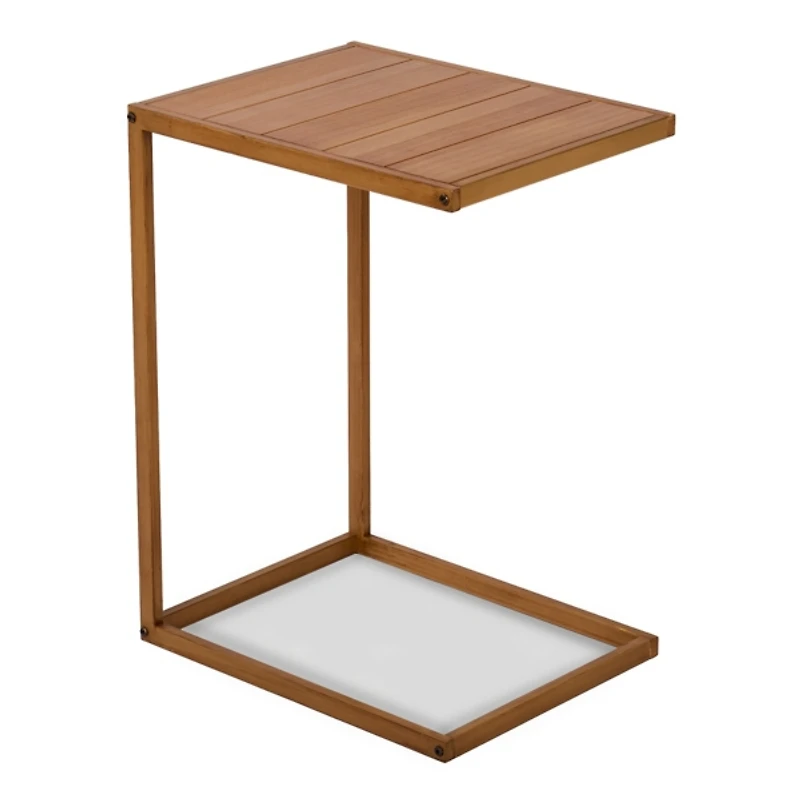 Natural Slatted Outdoor C-Table
