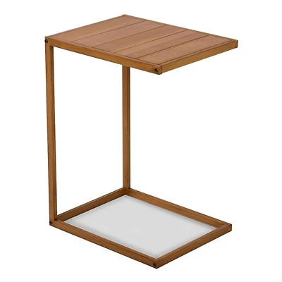 Natural Slatted Outdoor C-Table