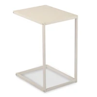 White Slatted Outdoor C-Table