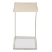 White Slatted Outdoor C-Table