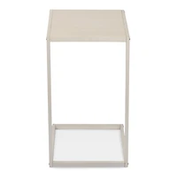 White Slatted Outdoor C-Table