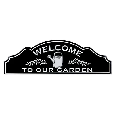 Welcome to Our Garden Metal Outdoor Wall Plaque