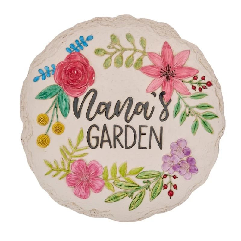 Nana's Garden Floral Stepping Stone