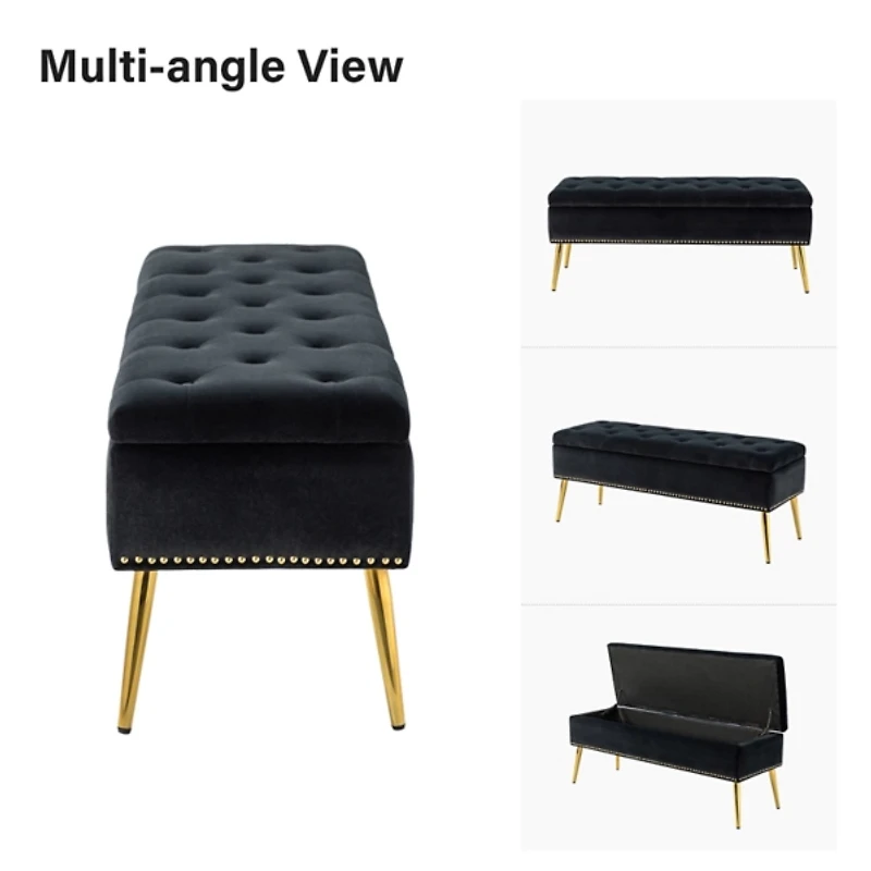 Achilles Tufted Storage Bench