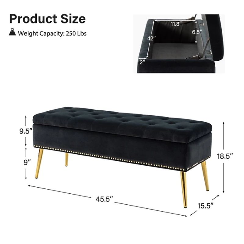Achilles Tufted Storage Bench