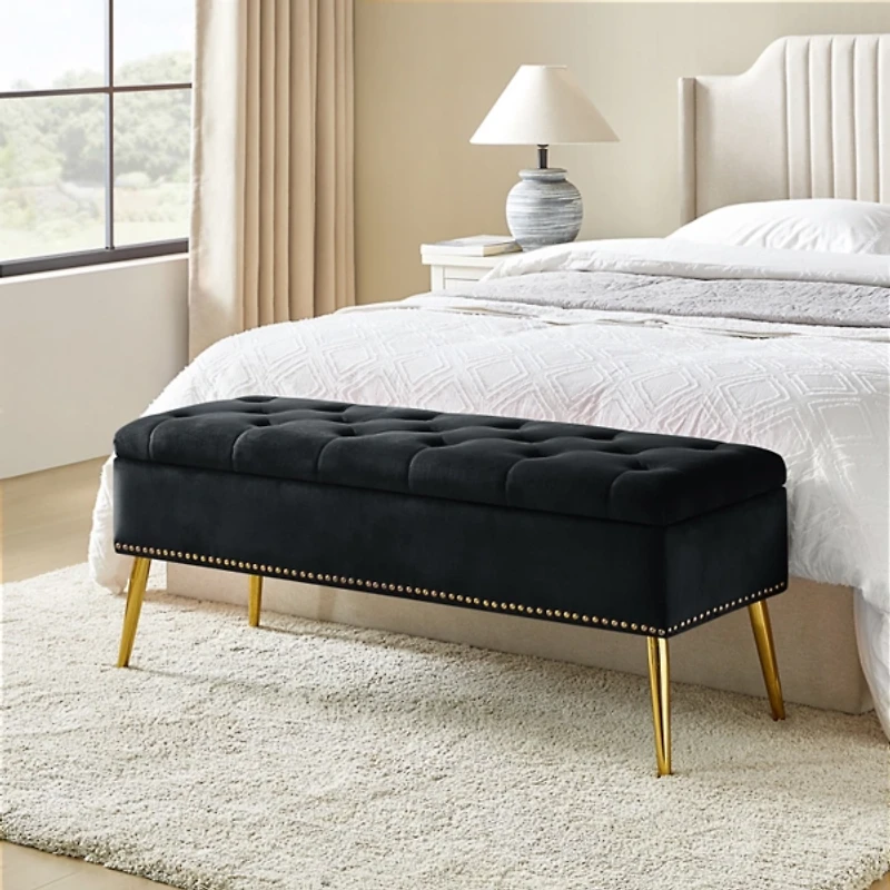 Achilles Tufted Storage Bench