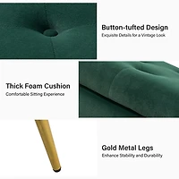 Achilles Green Tufted Storage Bench