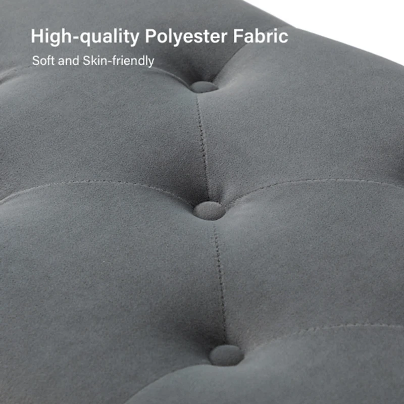 Achilles Gray Tufted Storage Bench