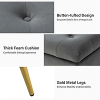 Achilles Gray Tufted Storage Bench