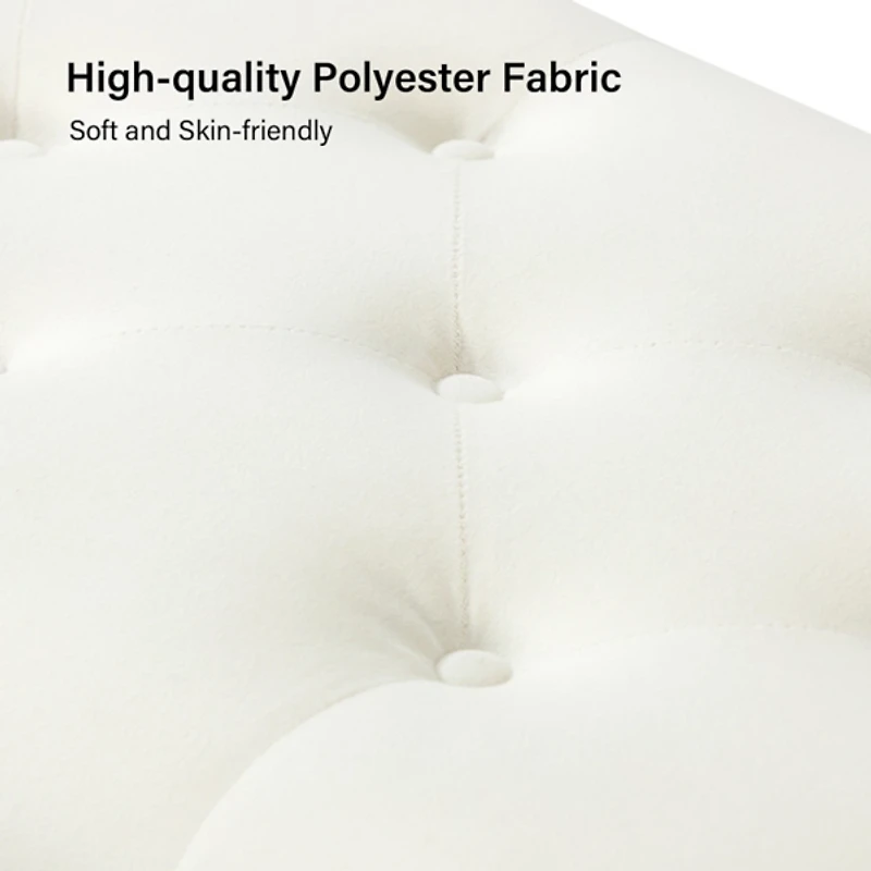 Achilles Ivory Tufted Storage Bench