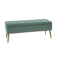 Achilles Sage Tufted Storage Bench