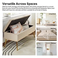 Achilles Tan Tufted Storage Bench