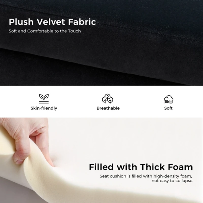 Christoph Black Velvet Storage Bench