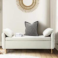 Christoph Ivory Velvet Storage Bench
