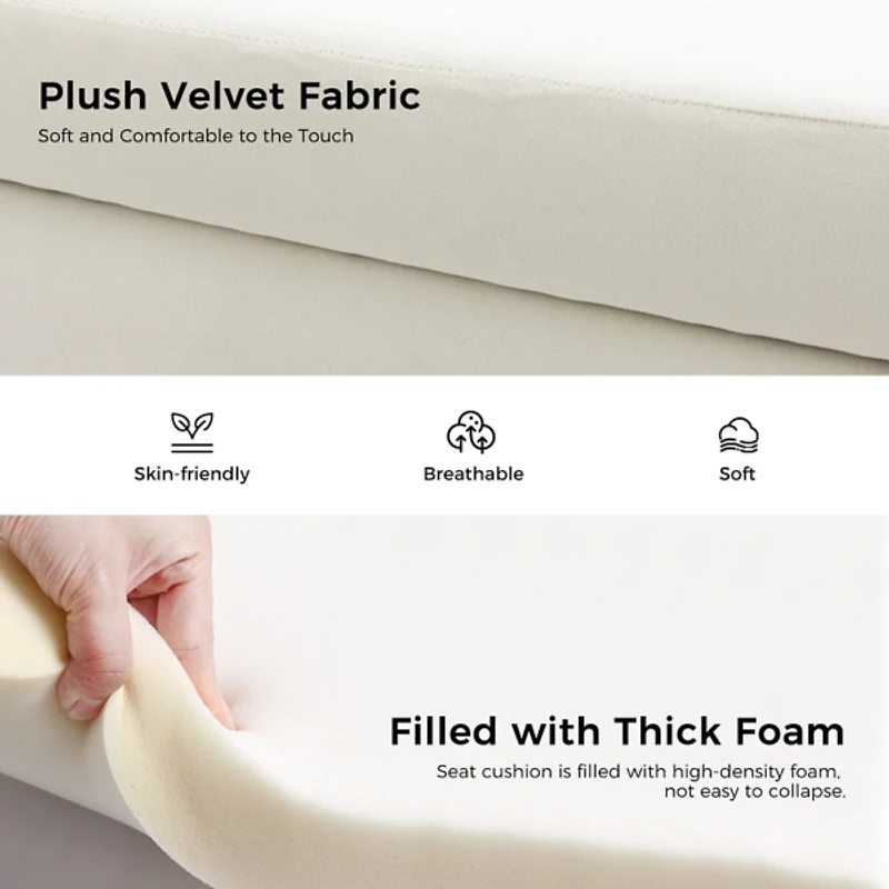 Christoph Ivory Velvet Storage Bench