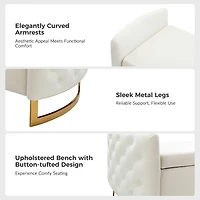 Christoph Ivory Velvet Storage Bench