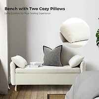 Christoph Ivory Velvet Storage Bench