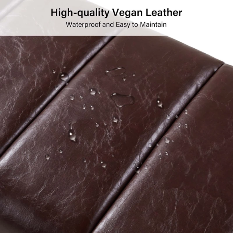 Lauren Brown Faux Leather Bench