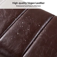 Lauren Brown Faux Leather Bench