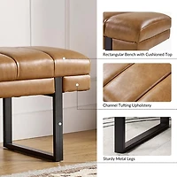 Lauren Camel Faux Leather Bench
